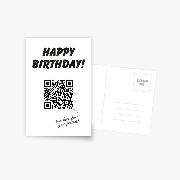 Item preview, QR Code Birthday Card White | Rick Astley | Never Gonna Give You Up | Rick Roll | Rickroll designed and sold by SJ Designs.