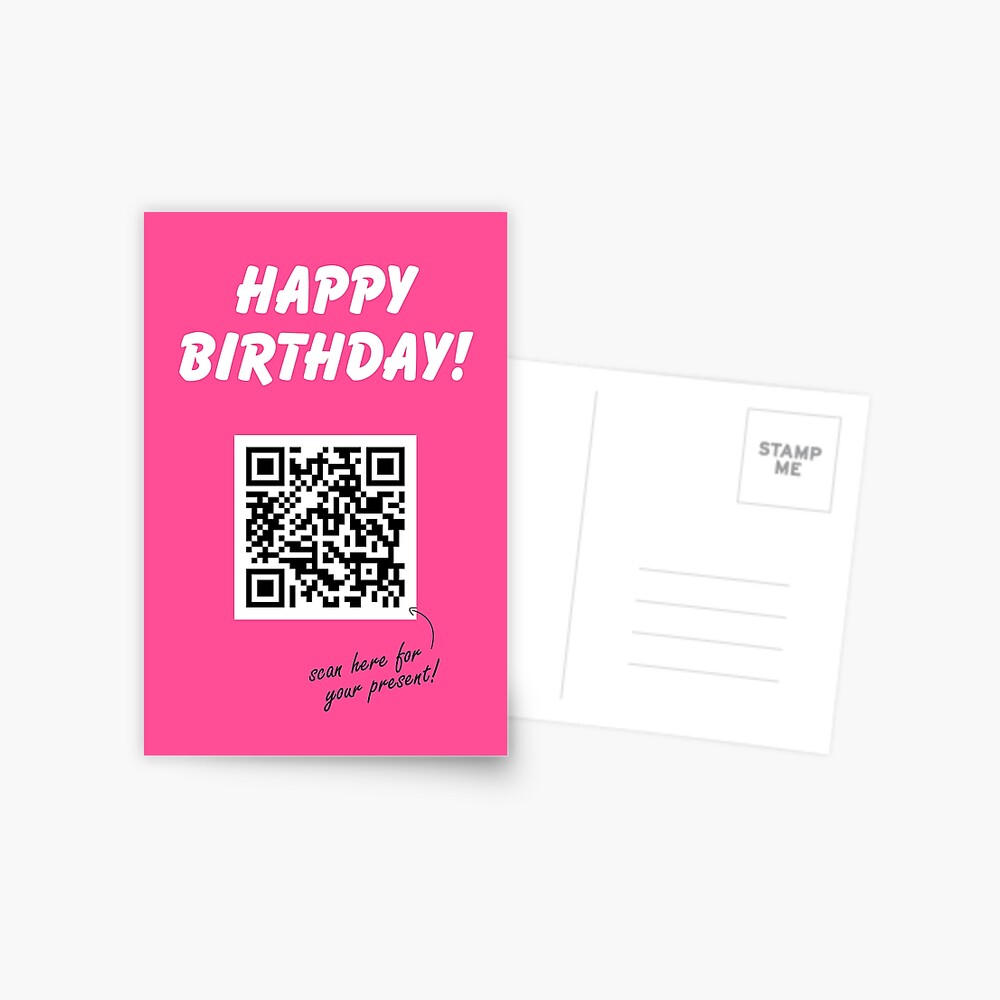 Rick Roll QR code disguised as bitcoin QR code | Greeting Card