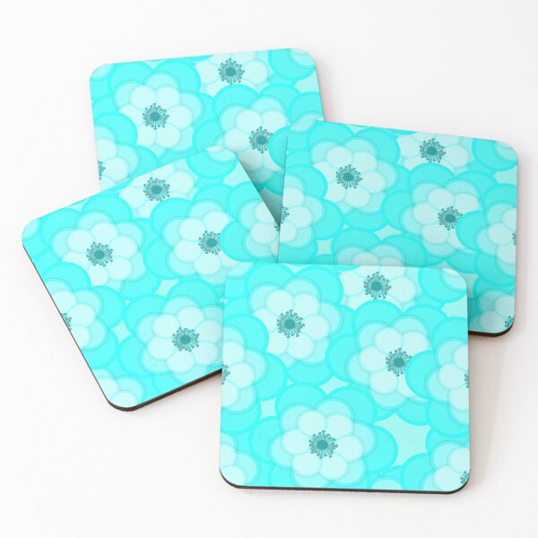 Item preview, Circular Cyan flower Seamless Pattern designed and sold by Qestro.