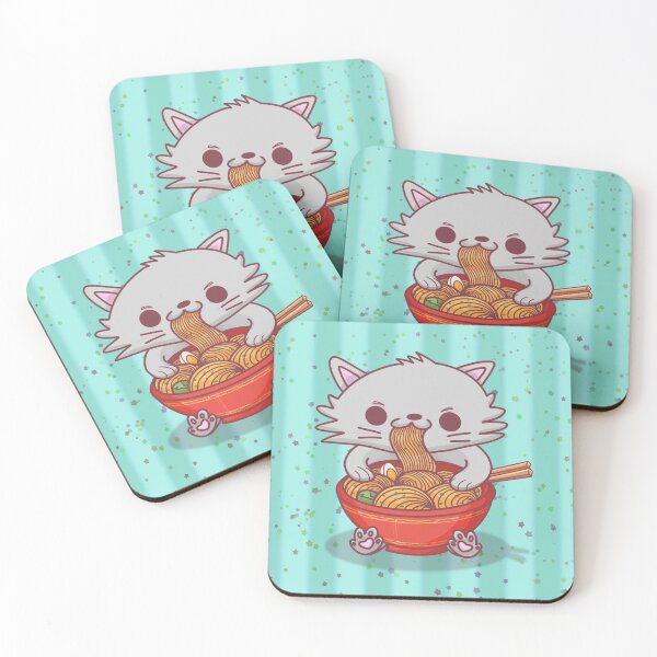 Item preview, Ramen Hungry Cat - Teal designed and sold by Miezka.