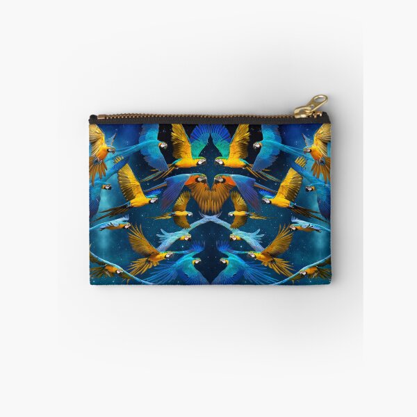 Item preview, Flock of Blue and Gold Macaws with Blue Galactic Background designed and sold by JungleVision.