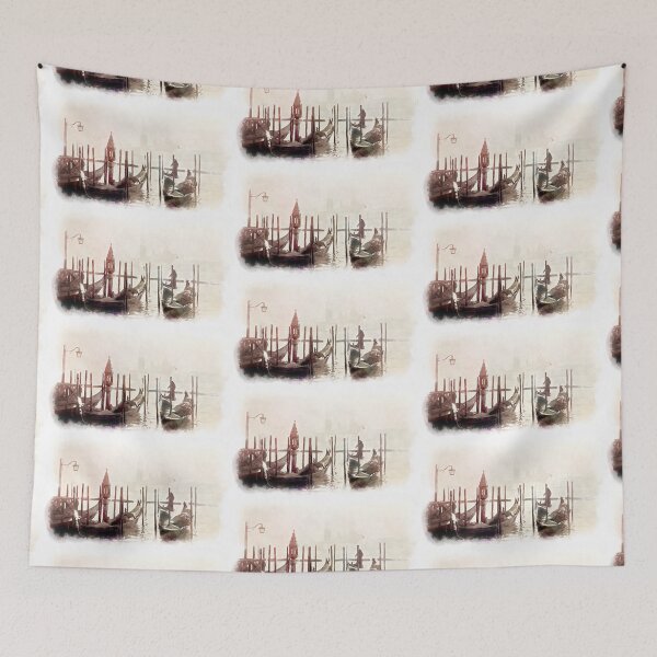 Item preview, Watercolour of Gondolas Moored on a Venice Canal designed and sold by mittie101.