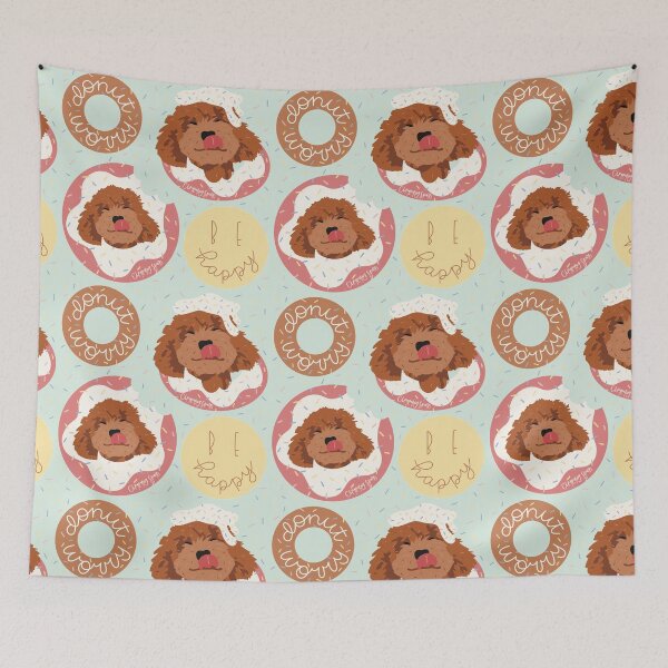 Item preview, Hoku the Poodle - Donut Worry Be Happy Pattern designed and sold by Chryeating Sparks.