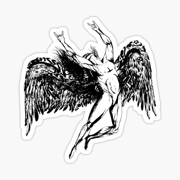 Item preview, ICARUS THROWS THE HORNS - solid black  ***FAV ICARUS GONE? SEE BELOW*** designed and sold by butterflyscream.