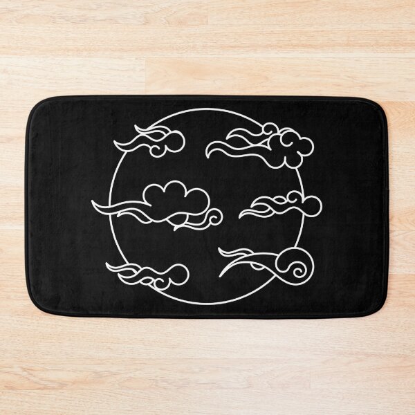 Item preview, Japanese Wind Clouds Line Art Black designed and sold by Qestro.