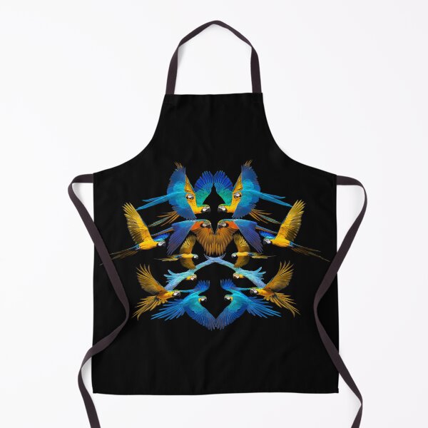 Item preview, Flock of Blue and Gold Macaws with Black Background designed and sold by JungleVision.