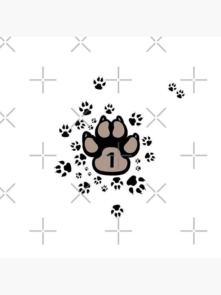 "Dog paw prints with number one" Photographic Print by MadandMean