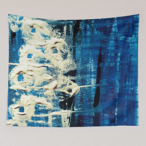 Item preview, Abstract acrylic painting in blue and white designed and sold by Joie-et-Poesie.