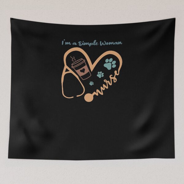 Item preview, I'm a Simple Woman Nurse Coffee Dogs Paw  designed and sold by thiag-o.