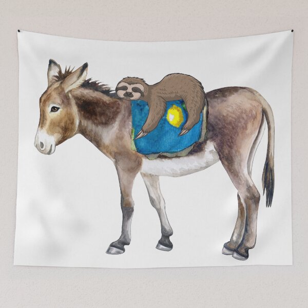 Item preview, Sloth On The Back Donkey designed and sold by virillanissa.