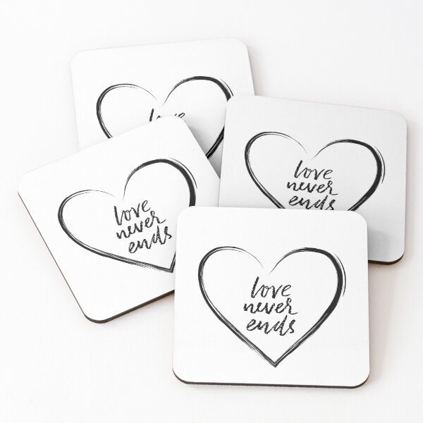 Item preview, Inspirational Quote Love Never Ends designed and sold by OffTheWallPrint.