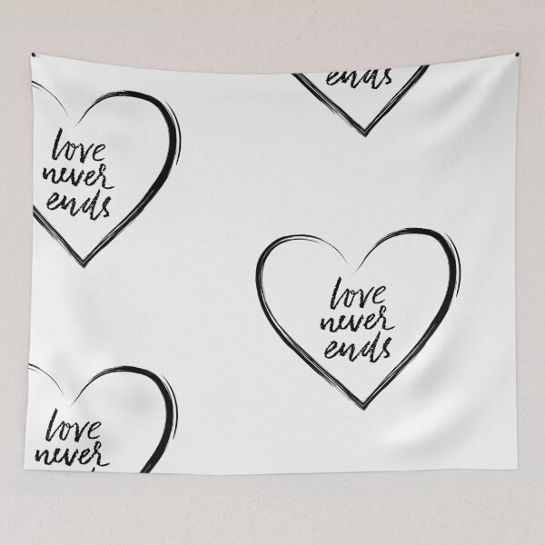 Item preview, Inspirational Quote Love Never Ends designed and sold by OffTheWallPrint.