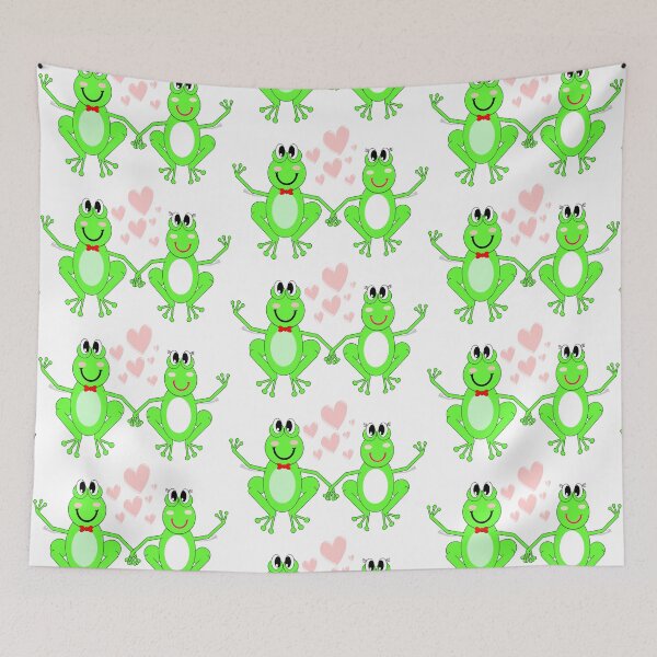 Item preview, Green Frog couple in love, endless pattern designed and sold by bubbley2021.