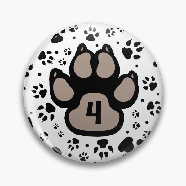 Item preview, Dog paw prints with number four designed and sold by MadandMean.
