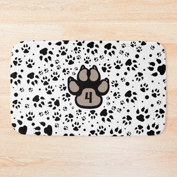 Item preview, Dog paw prints with number four designed and sold by MadandMean.