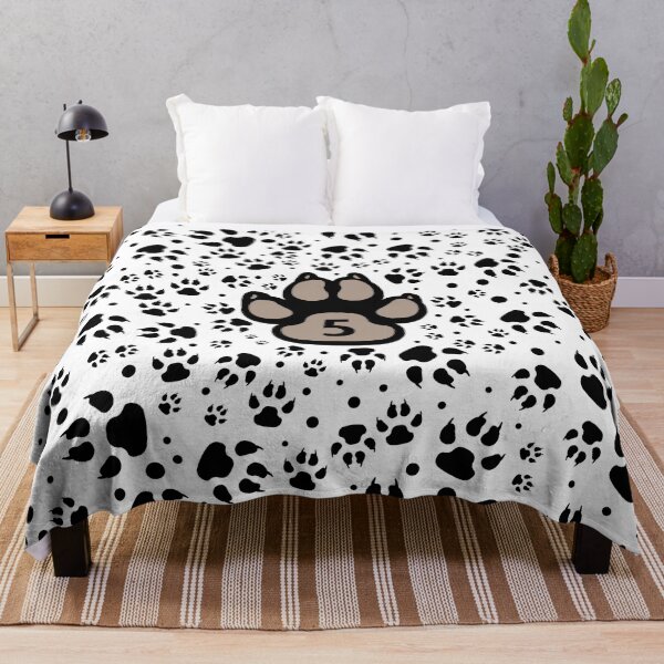 Item preview, Dog paw prints with number five designed and sold by MadandMean.