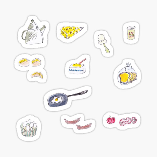 Sticker Pack, Breakfast illustrations Sticker