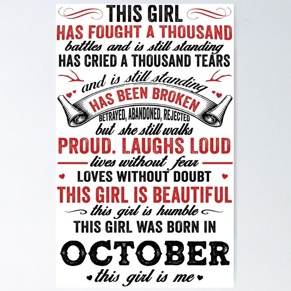 Item preview, This girl was born in October Birthday Month  designed and sold by awsmedesign.