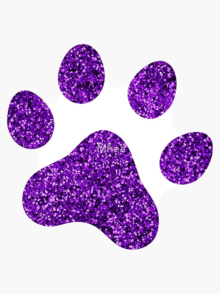 Purple glitter pawprint sticker - PRINTED IMAGE Sticker for Sale by Mhea