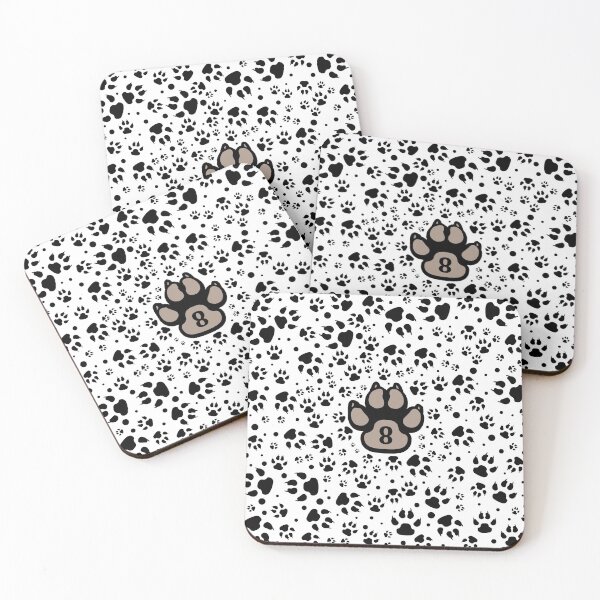 Item preview, Dogs paw prints with number eight designed and sold by MadandMean.