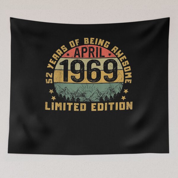 Item preview, Born In April 1969 52 Yrs Vintage 52nd Birthday Gift  designed and sold by melisenda.