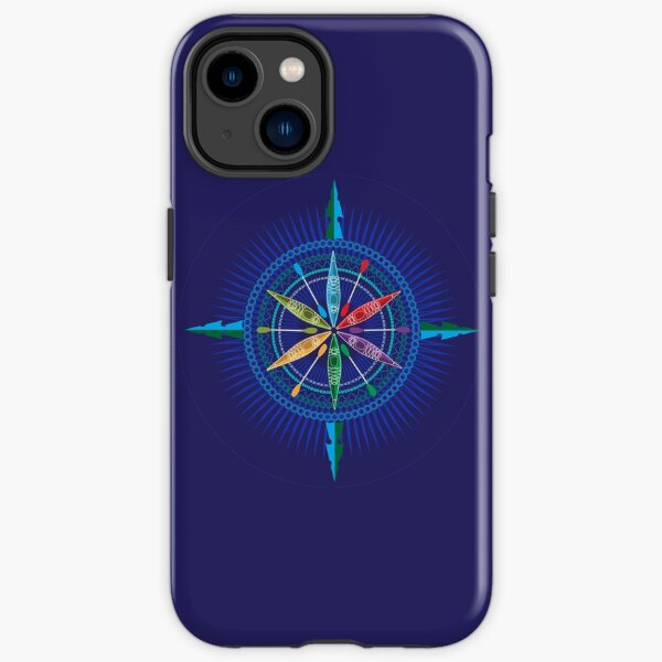 Kayak Compass Rose on blue iPhone Tough Case