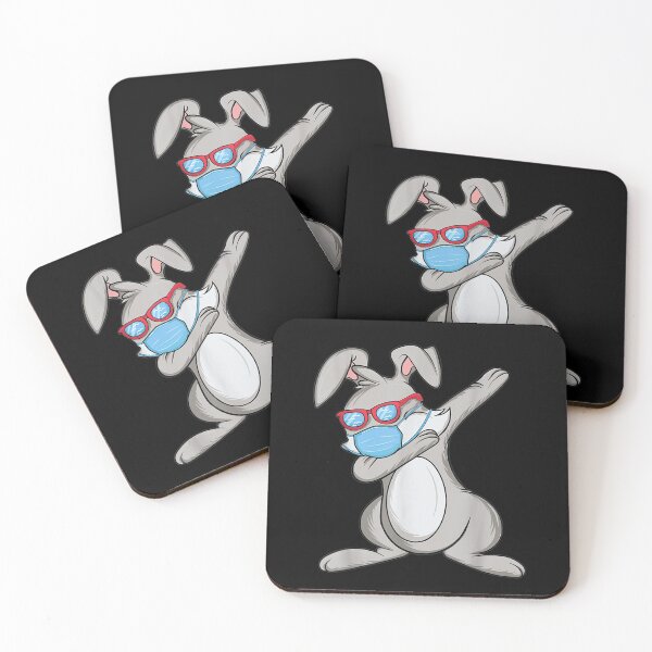 Item preview, Dabbing Easter Bunny Wearing Face Mask  designed and sold by melisenda.