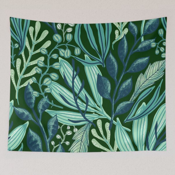 Item preview, SHADES OF GREEN JUNGLE LEAVES DESIGN designed and sold by wildwhimsical.