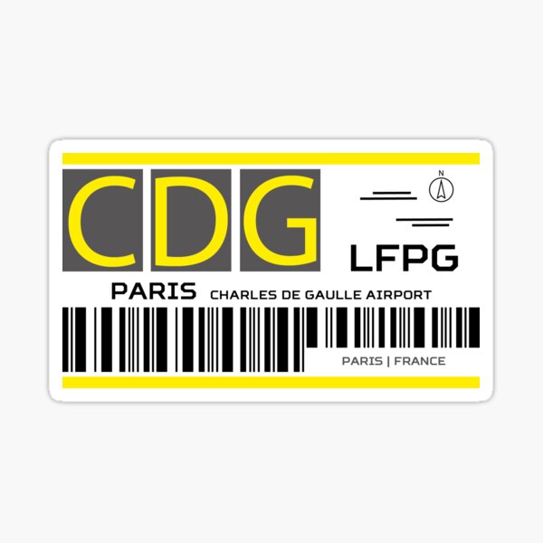 Destination Paris Airport Sticker