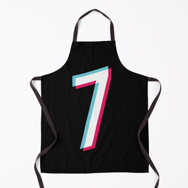 Item preview, Number 7 Tik Tok Style Glitch Effect Blue White Red designed and sold by hendeJens.