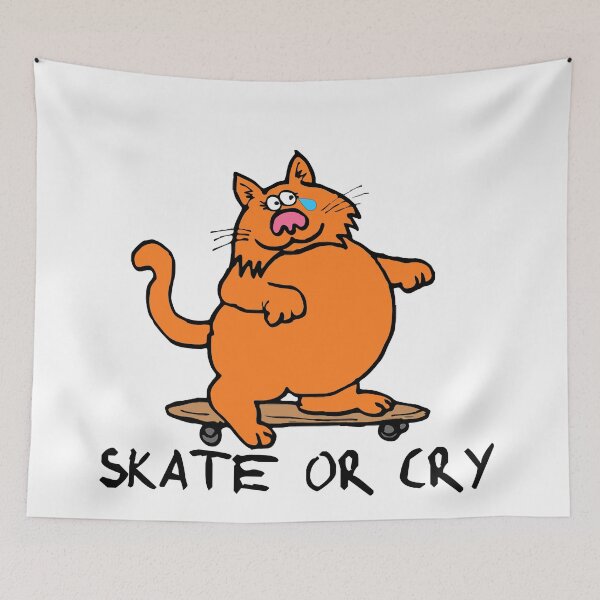 Item preview, Skate Or Cry Cat designed and sold by PseudoEnergy.