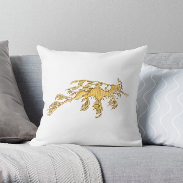 Leafy Seadragon Throw Pillow