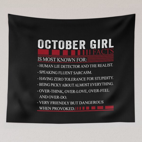 Item preview, October Birthday Girl Facts designed and sold by honeyandcotton.