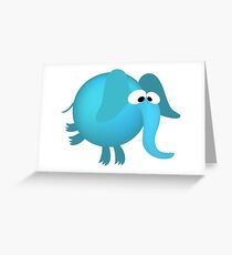 Blue elephant cartoon Greeting Card