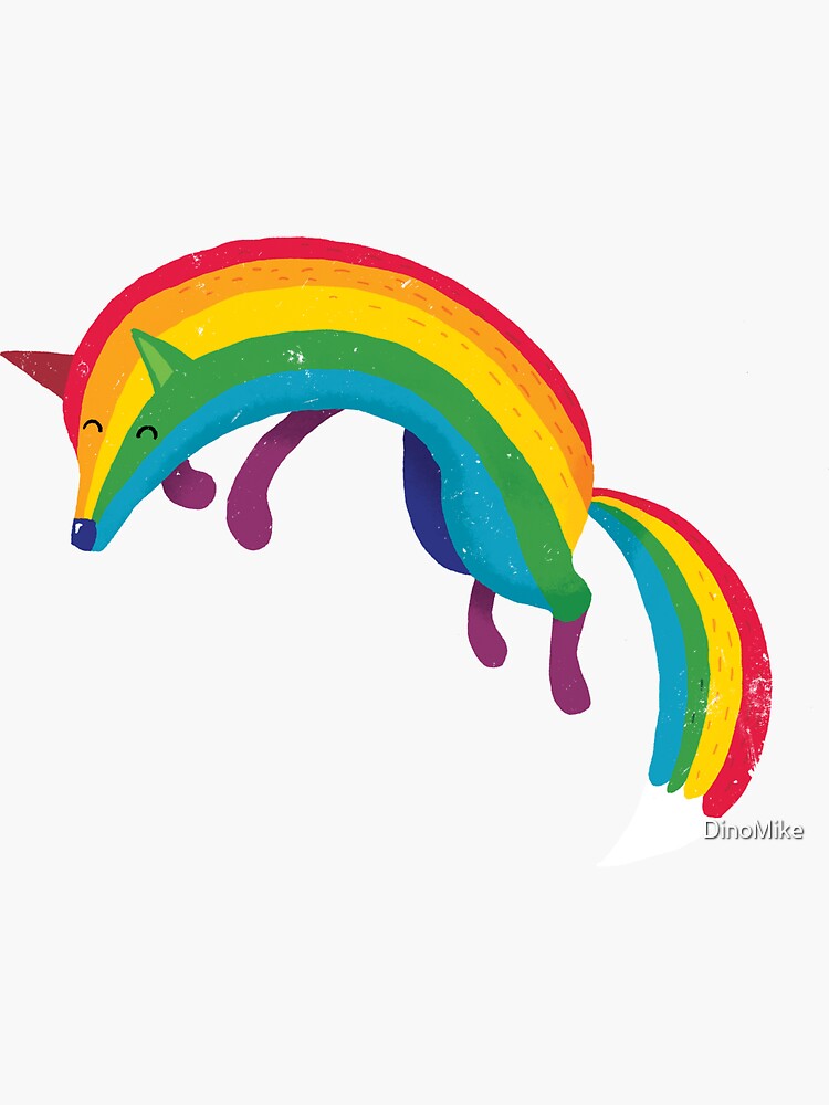 Rainbow Fox Sticker for Sale by DinoMike