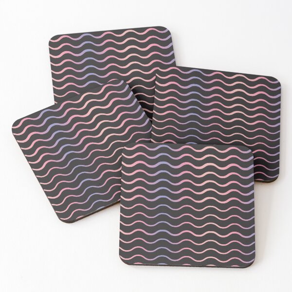 Item preview, Geometric Black Blue And Pink Wave Pattern - Geometric Colorful Psychedelic Ripple Pattern designed and sold by mewsis.
