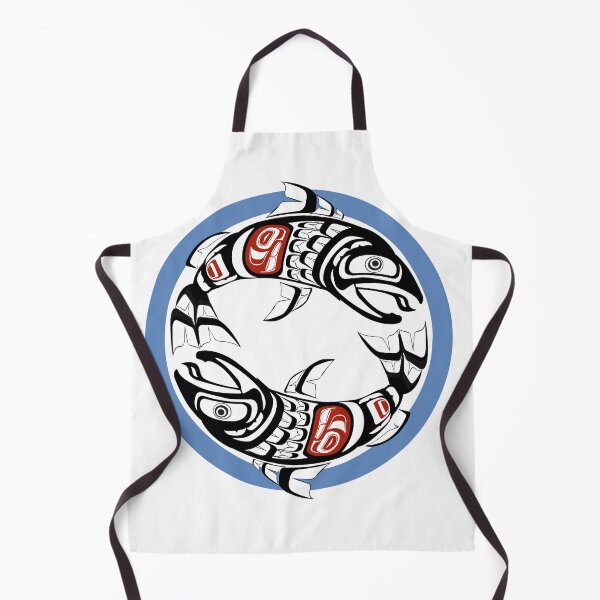 Item preview, Pacific Northwest Double Salmon Coho Yin-Yang Coastal Salish native American fish formline circle design designed and sold by cascadiadesigns.