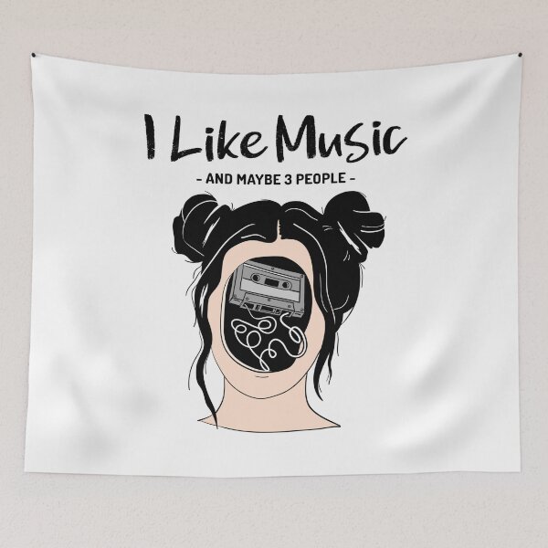 Item preview, I Like Music And Maybe 3 People Music Lovers Mixed Tape Cassette Tapes designed and sold by KLINESTORE.