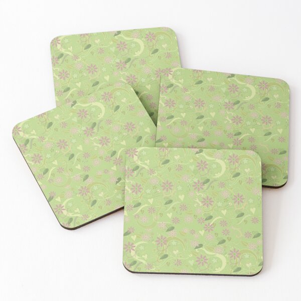 Item preview, Green dynamic print with flowers designed and sold by Emi Yañez.