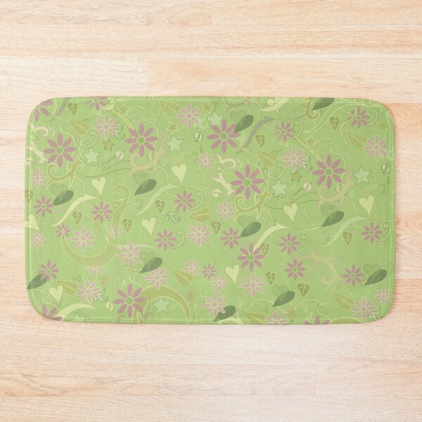 Item preview, Green dynamic print with flowers designed and sold by Emi Yañez.