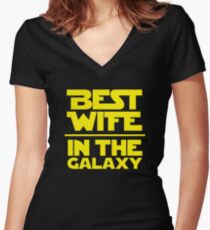 Best Wife in the Galaxy Women's Fitted V-Neck T-Shirt