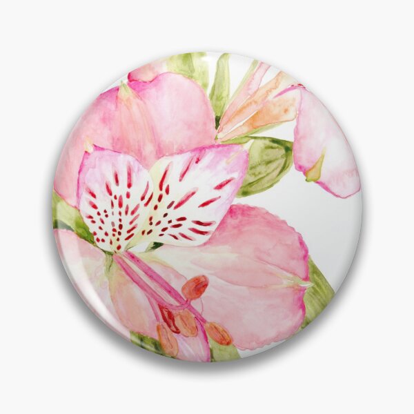 Item preview, Pink watercolor alstroemeria designed and sold by blursbyai.