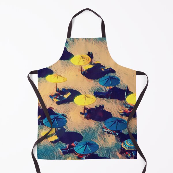 Item preview, Beach parasols and tourists on beach catching sun. designed and sold by Rui Valverde.