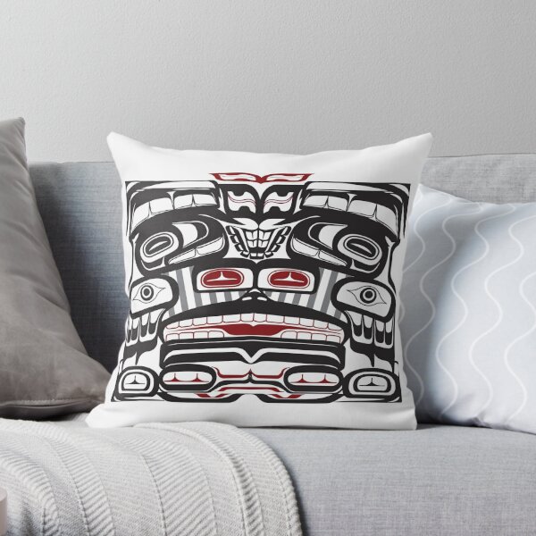 16x16 Multicolor Native American Chief Apparel Indigenous Clothing Indigenous Tribal Flying Eagle Design Thunderbird Throw Pillow