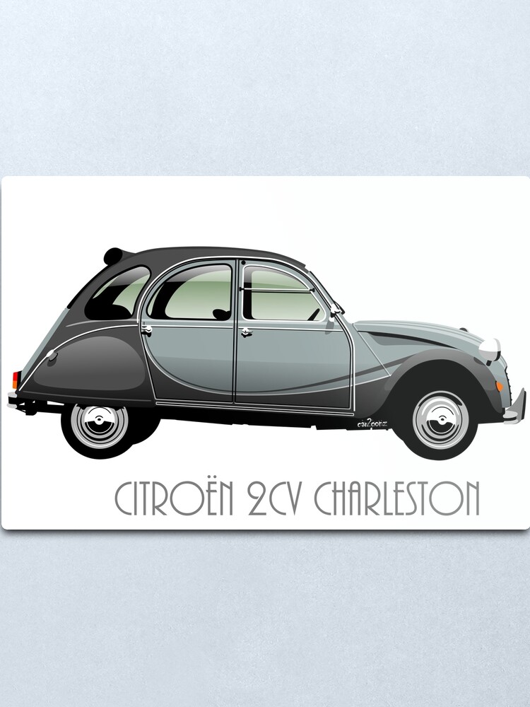 Impression Metallique Citroen 2cv Charleston Gris Par Car2oonz Redbubble