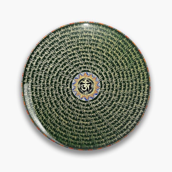 Item preview, Om Mantra Mandala Green Thangka designed and sold by GuyBlank.