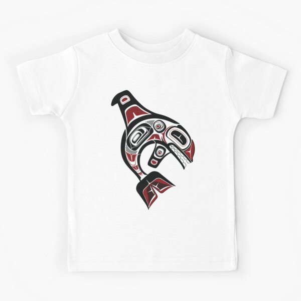 Vista previa del artículo con la obra «Orca del noroeste del Pacífico, nativo americano, salish, arte de línea de formas, orca, pez negro», diseñado y vendido por cascadiadesigns.