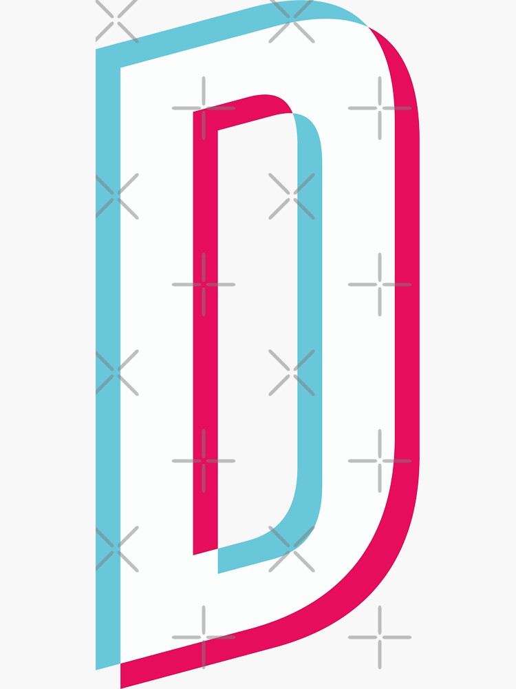 Letter D Tik Tok Style Glitch Effect Blue White Red Sticker For Sale By Hendejens Redbubble 5049