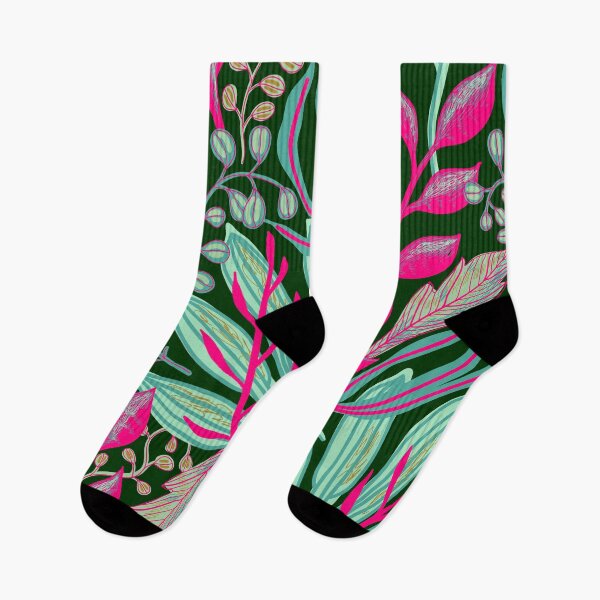Item preview, JUNGLE FLORAL, HOT PINK "ELLO GUV'NA designed and sold by wildwhimsical.
