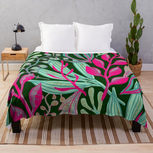 Item preview, JUNGLE FLORAL, HOT PINK "ELLO GUV'NA designed and sold by wildwhimsical.